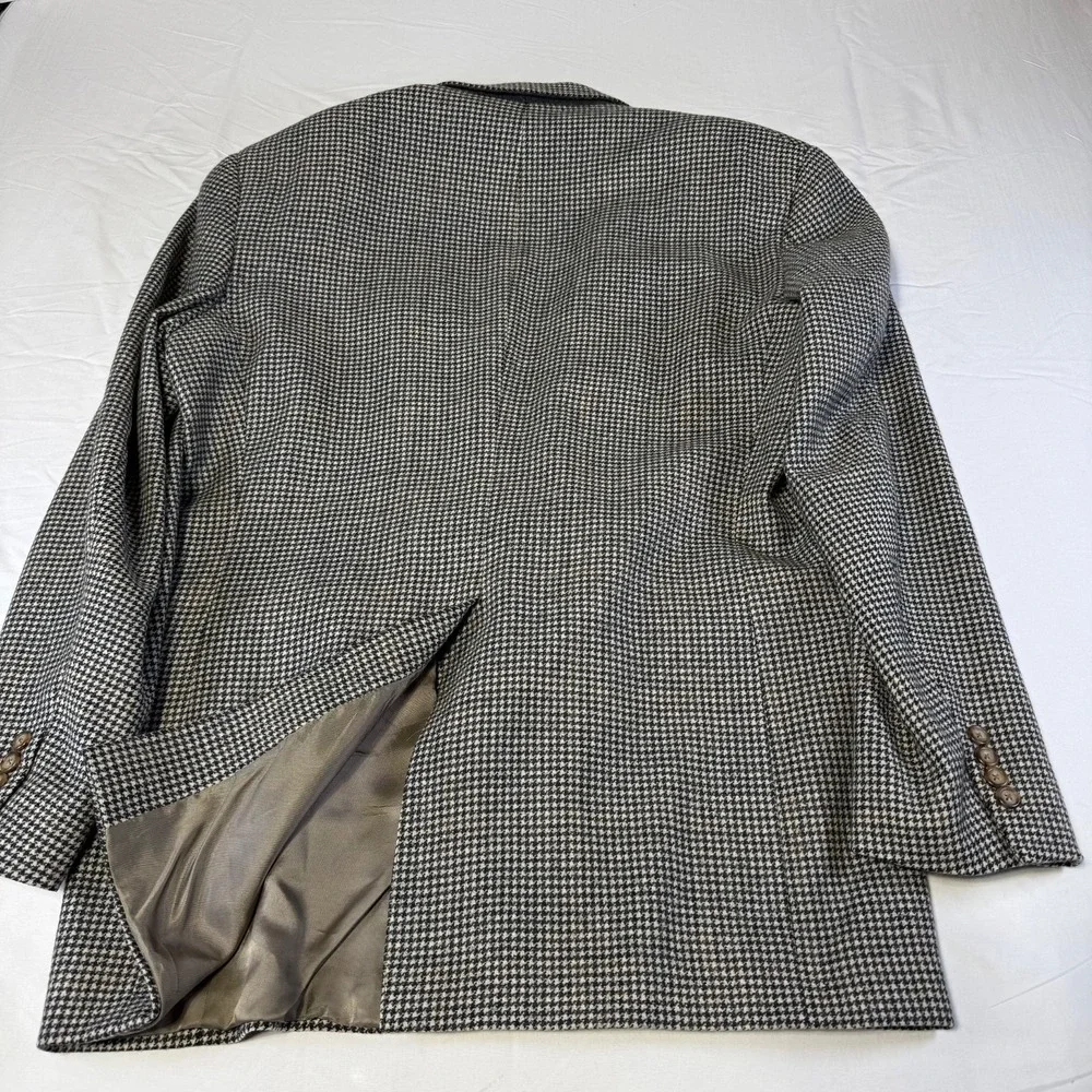 Vintage Tommy Hilfiger Houndstooth Blazer Sport Coat Jacket Mens 42L Made in USA